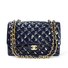 샤넬 클래식 페이던트 라지 네이비/금장