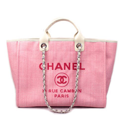 샤넬 캔버스 도빌백 라지 레드