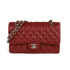 샤넬 클래식 캐비어 버건디