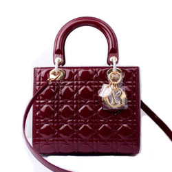 크리스찬디올 레이디디올백 스몰 페이던트 와인