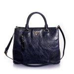 프라다 칼프스킨 토트 BN2323 네이비