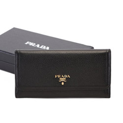 프라다 소가죽 장지갑 블랙 1M1132