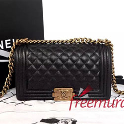 샤넬 보이백 캐비어 미듐 엔틱골드 블랙