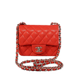 샤넬 캐비어 1115 미니 플랩백16cm 레드/은장