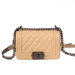 샤넬 캐비어 보이백 라잇베이지 20cm 은장