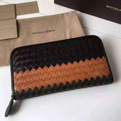 보테가 베네타  지퍼 투톤 장지갑 오렌지