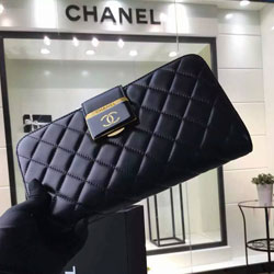 샤넬 램스킨 클러치 블랙 27cm