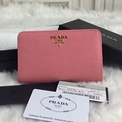 프라다 중지갑 연핑크