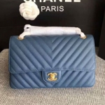 샤넬 클래식 캐비어 금장 25cm