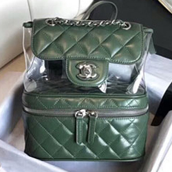 샤넬 시스루 가죽 백팩 22cm